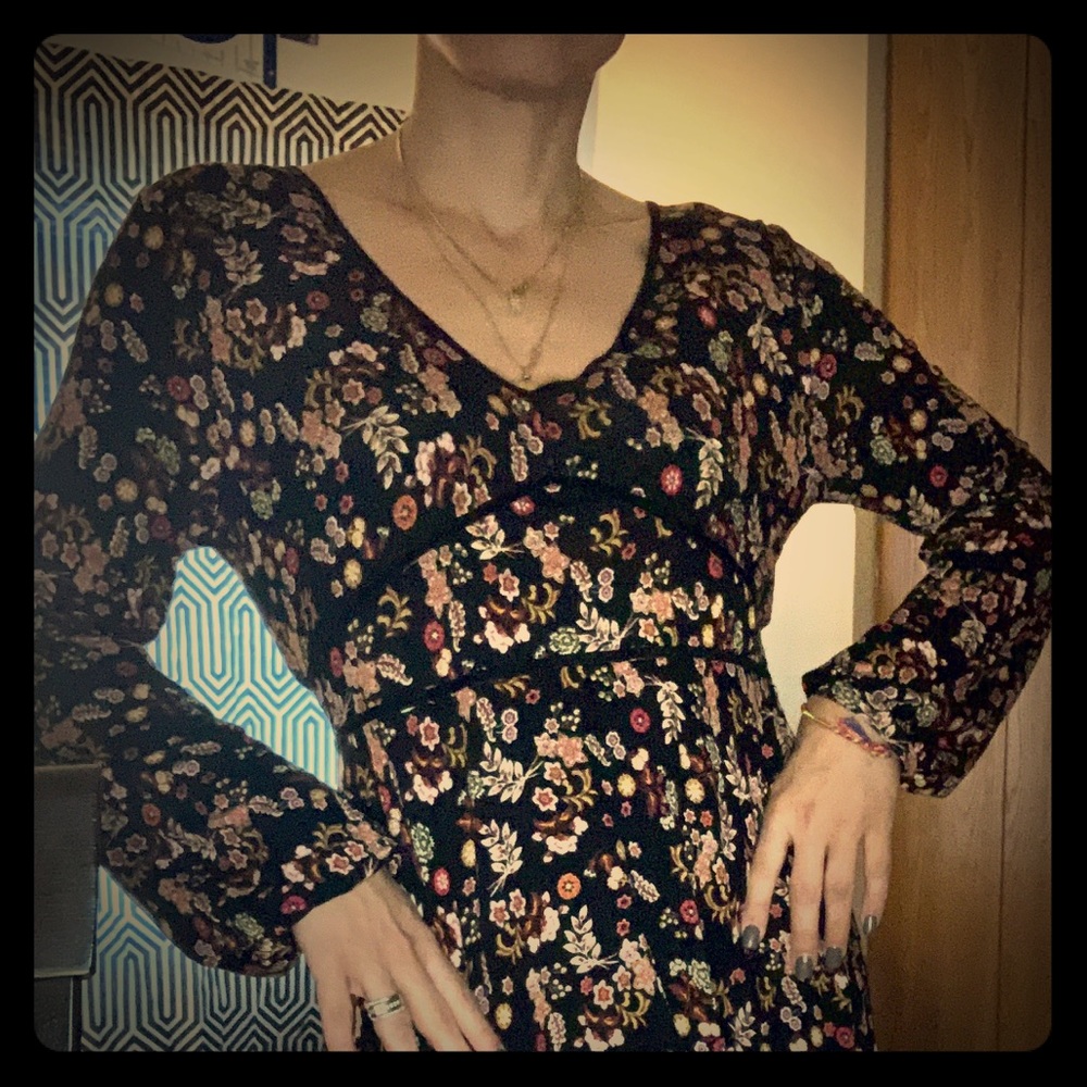 Vintage boho dress with balloon sleeves